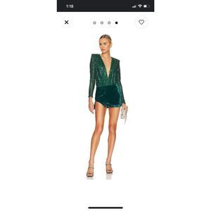 NWOT Free People Velvet Annalise Deep Teal Skirt Sz 2